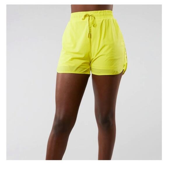 EUC BuffBunny high waisted lime neonish yellow green Tiki flo shorts sz: M - Picture 1 of 11